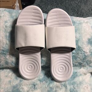 Under Armour White Men's Slide Sandals - Cushioned Slip-Ons